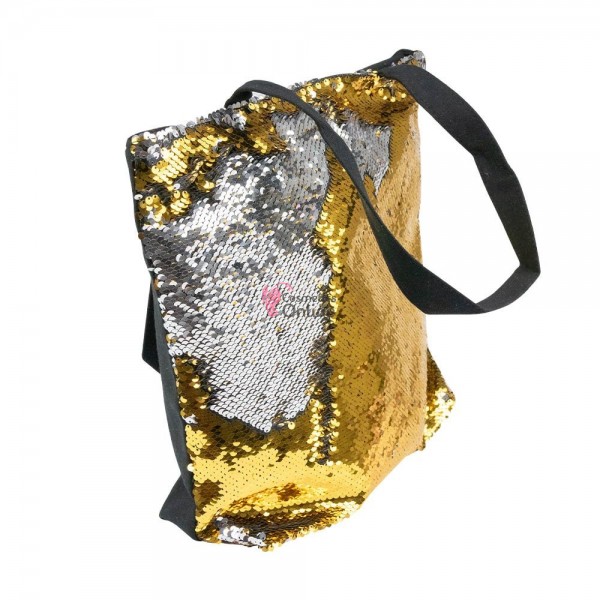 Geantă de cumpărături sau plaja MollyLac cu paiete  Cod 75292 cu fermoar